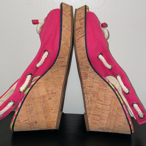 SPERRY TOPSIDER SOUTHPORT PINK SLINGBACK WEDGES. Size 9 - Picture 7 of 10